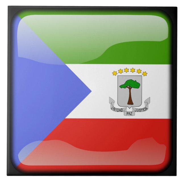Flagge der äquatorialen Guinea Fliese (Vorderseite)