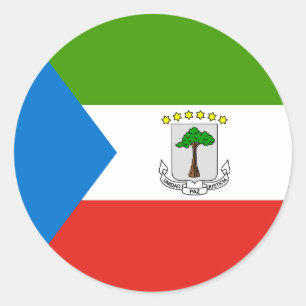 Flagge der äquatorialen Guinea Runder Aufkleber