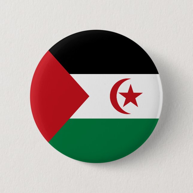 Flagge der Arabischen Demokratischen Republik Sahr Button (Vorderseite)