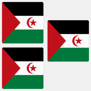 Flagge der Arabischen Demokratischen Republik Sahr Etiketten