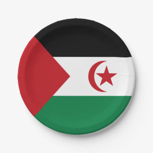 Flagge der Arabischen Demokratischen Republik Sahr Pappteller