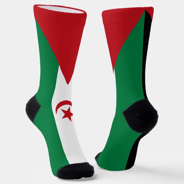 Flagge der Arabischen Demokratischen Republik Sahr Socken (Gewinkelt)