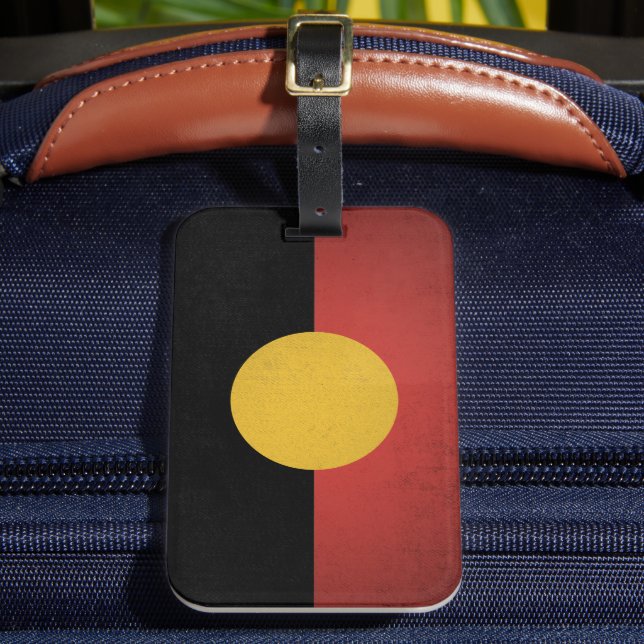 Flagge der australischen Aborigines Gepäckanhänger (Vorderseite Insitu 2)
