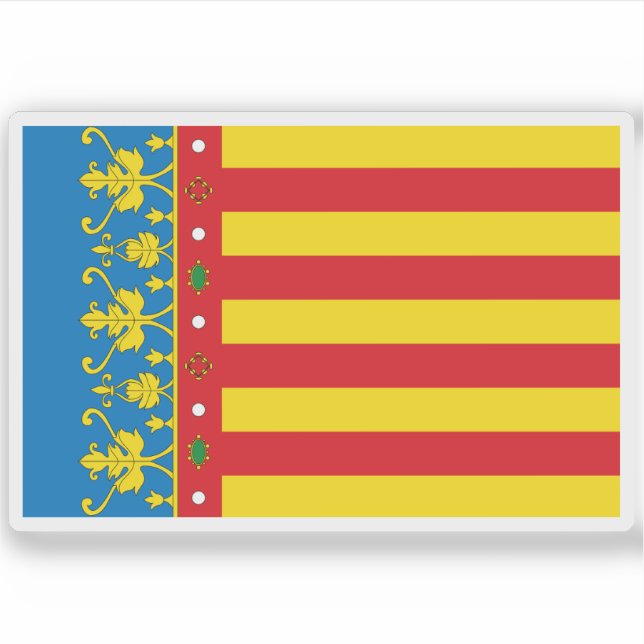 Flagge der Autonomen Gemeinschaft Valencia Aufkleber (Vorderseite)