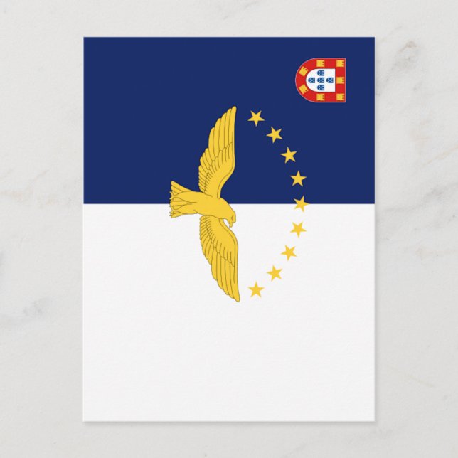 Flagge der Azoren (Portugal) Postkarte (Vorderseite)