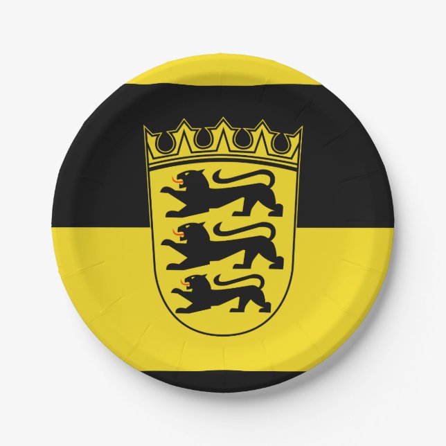 Flagge der Baden-Württemberger Papierplatte Pappteller (Vorderseite)