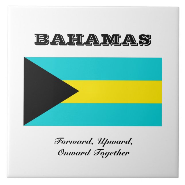 Flagge der Bahamas Fliese (Vorderseite)