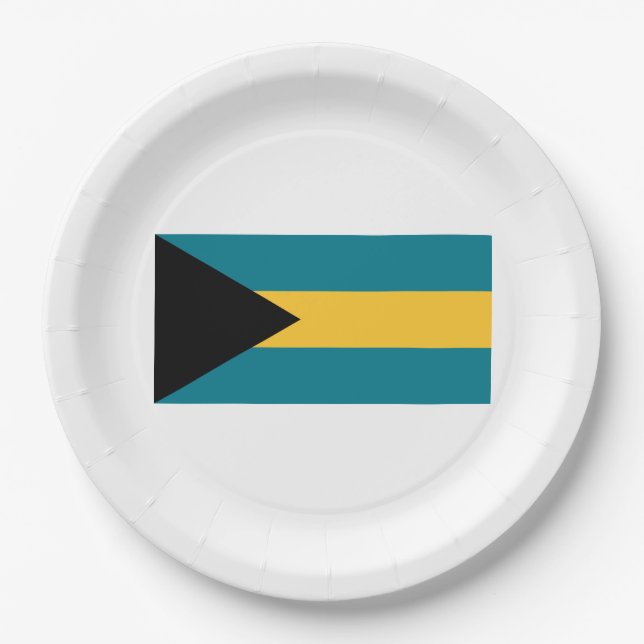 Flagge der Bahamas Pappteller (Vorderseite)