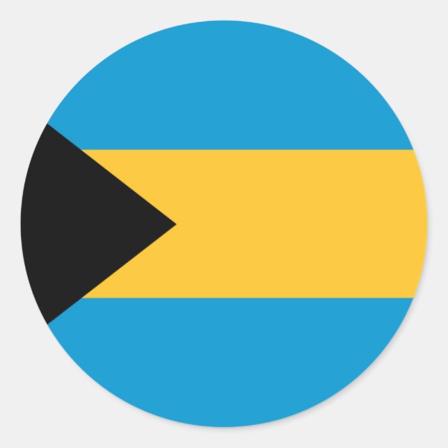 Flagge der Bahamas Runder Aufkleber (Vorderseite)