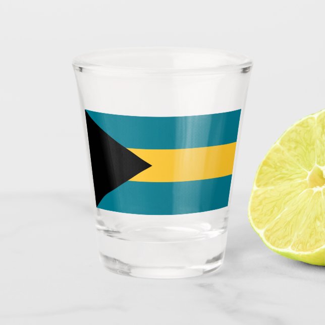 Flagge der Bahamas Schnapsglas (Vorderseite)