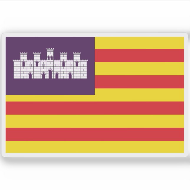 Flagge der Balearen Aufkleber (Vorderseite)