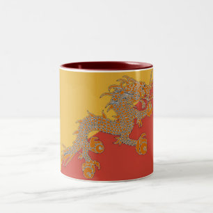 Flagge der bhutanischen Tasse