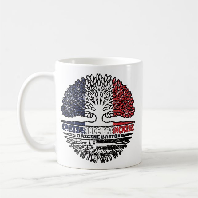 Flagge der Bretagne Frankreich Tree Roots Kaffeetasse (Links)