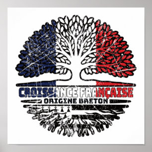 Flagge der Bretagne Frankreich Tree Roots Poster