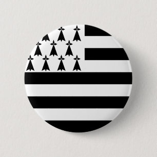 Flagge der Bretagne (Gwenn-ha-du) Button