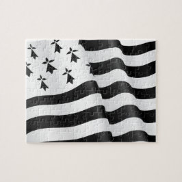 Flagge der Bretagne in Herzform Puzzle