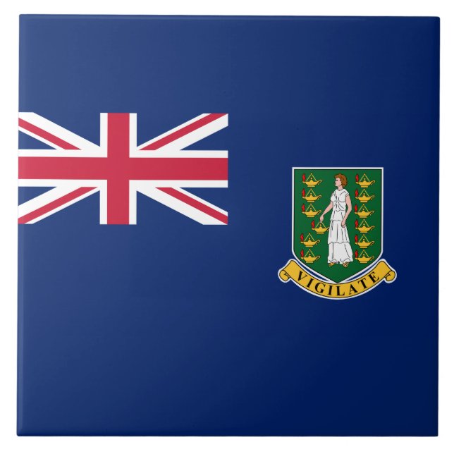 Flagge der Britischen Jungfrau (BVI) Fliese (Vorderseite)