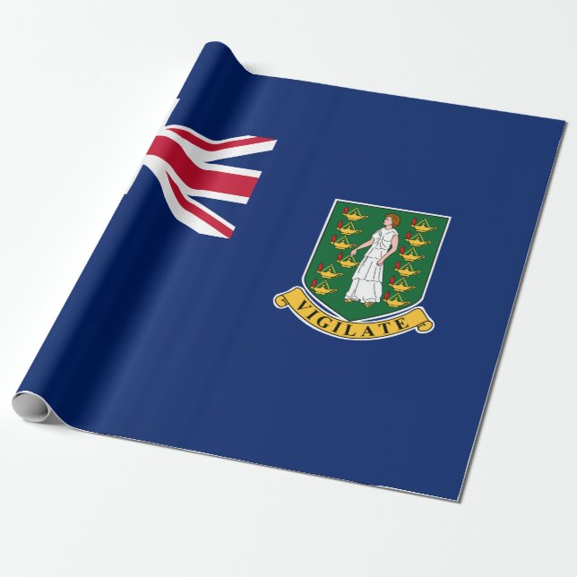 Flagge der Britischen Jungfrau (BVI) Geschenkpapier (Ungerollt)