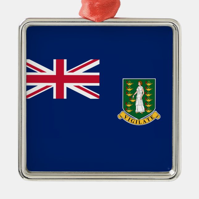 Flagge der Britischen Jungfrau (BVI) Ornament Aus Metall (Vorne)