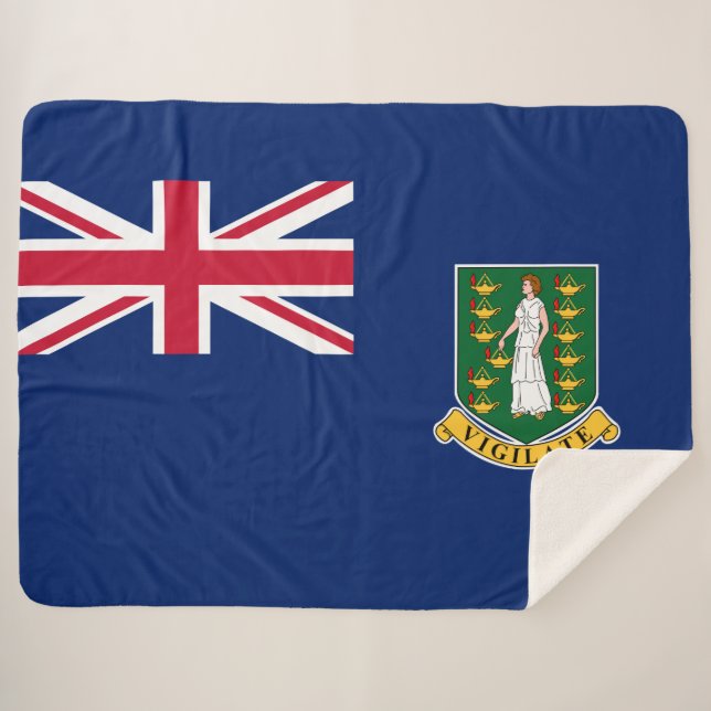 Flagge der Britischen Jungfrau (BVI) Sherpadecke (Vorderseite (Horizontal))