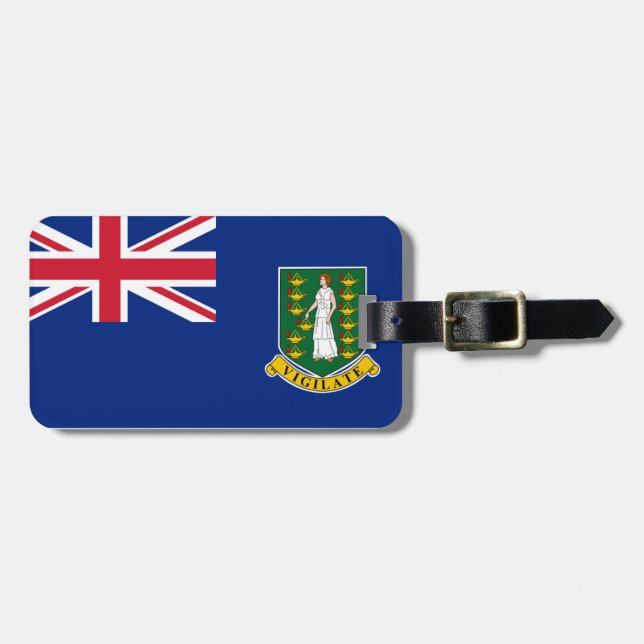 Flagge der Britischen Jungfrau Gepäckanhänger (Vorderseite horizontal)