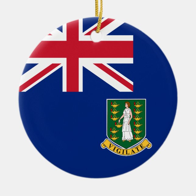 Flagge der Britischen Jungfrau Keramik Ornament (Vorne)