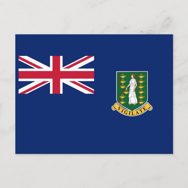Flagge der Britischen Jungfrau Postkarte (Vorderseite)