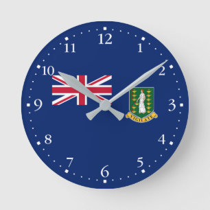 Flagge der Britischen Jungfrau Runde Wanduhr