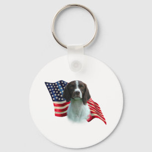 Flagge der Brittany Spaniel Schlüsselanhänger