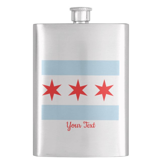 Flagge der Chicago Classic Flask Flachmann (Vorderseite)