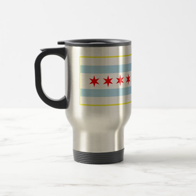 Flagge der Chicago-Reise-Tasse Reisebecher (Links)