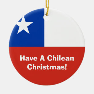 Flagge der Chile-Weihnachtsverzierung Keramikornament