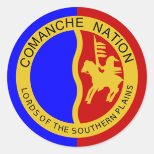 Flagge der Comanche-Nation Runder Aufkleber