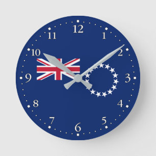 Flagge der Cookinseln Runde Wanduhr