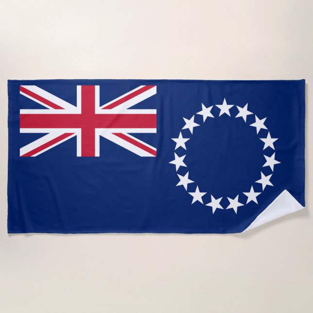 Flagge der Cookinseln Strandtuch (Vorderseite)