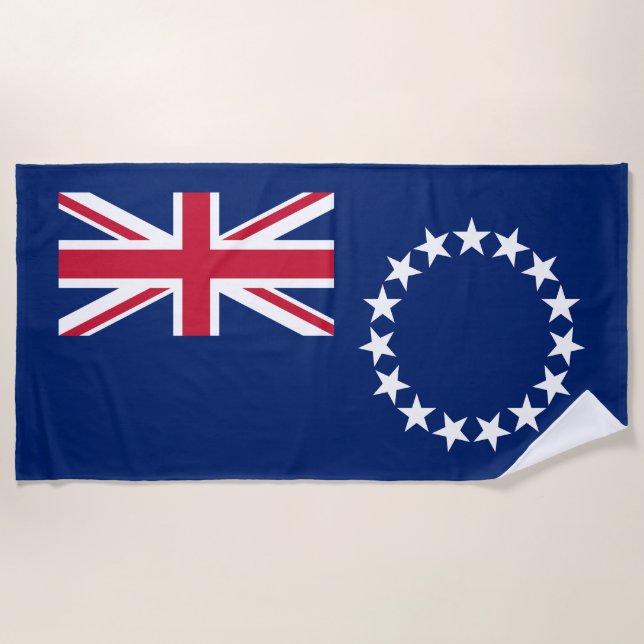 Flagge der Cookinseln Strandtuch (Vorderseite)