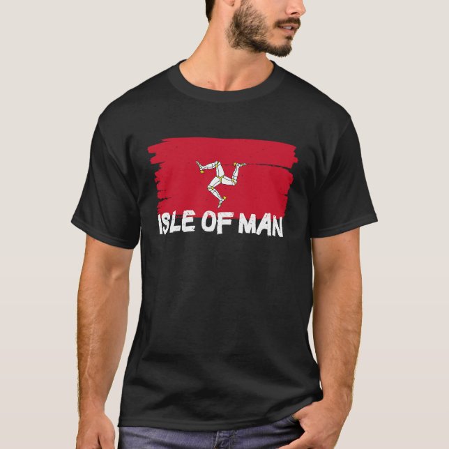 Flagge der coolen Insel Man T-Shirt (Vorderseite)