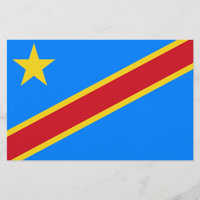 Flagge der Demokratischen Republik Kongo Briefpapier (Vorderseite)