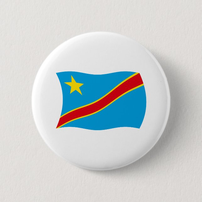 Flagge der Demokratischen Republik Kongo Button (Vorderseite)