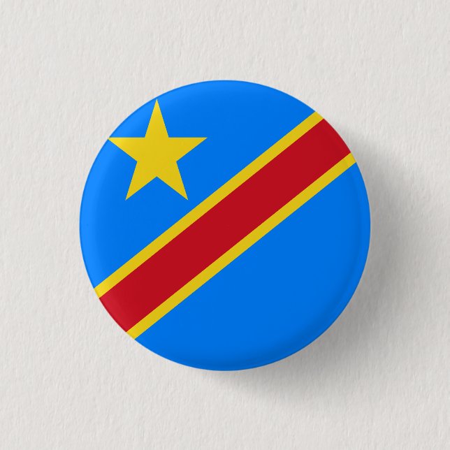 Flagge der Demokratischen Republik Kongo Button (Vorderseite)