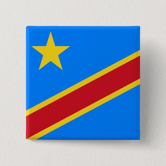 Flagge der Demokratischen Republik Kongo Button (Vorderseite)