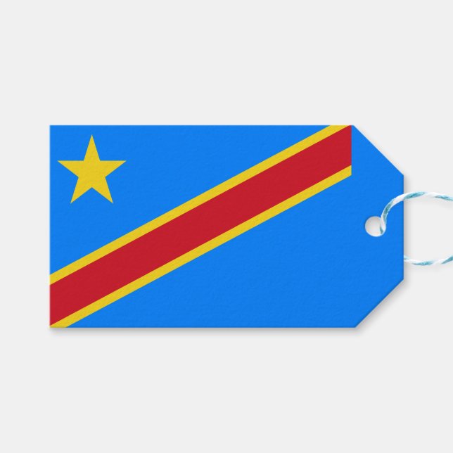 Flagge der Demokratischen Republik Kongo Geschenkanhänger (Vorderseite (Horizontal))
