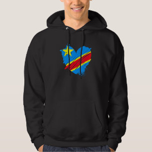 Flagge der Demokratischen Republik Kongo Ich Liebe Hoodie