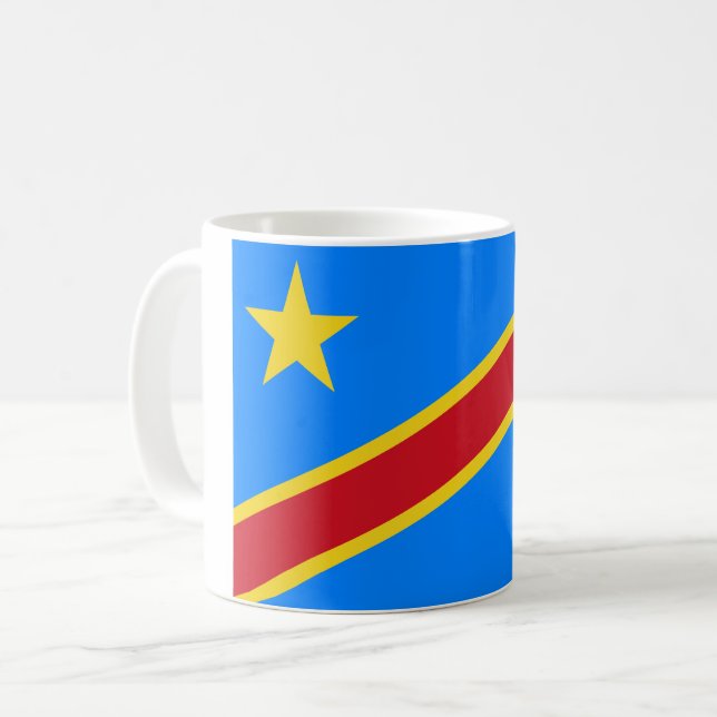 Flagge der Demokratischen Republik Kongo Kaffeetasse (Vorderseite Links)