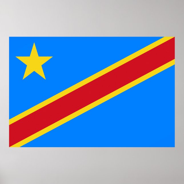 Flagge der Demokratischen Republik Kongo Poster (Vorne)