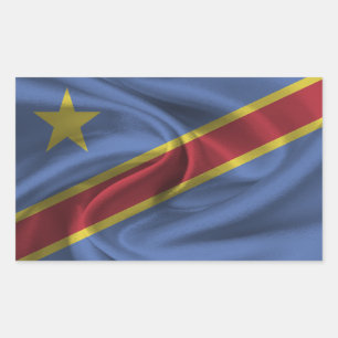 Flagge der Demokratischen Republik Kongo Rechteckiger Aufkleber