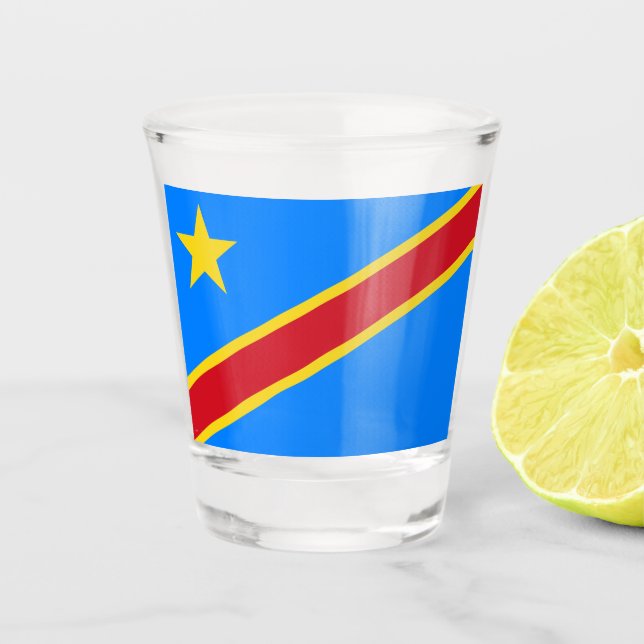 Flagge der Demokratischen Republik Kongo Schnapsglas (Vorderseite)