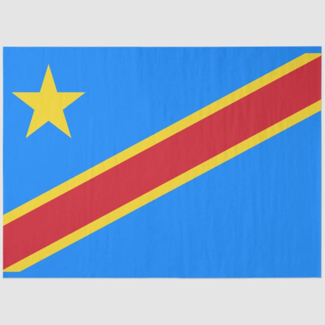 Flagge der Demokratischen Republik Kongo Seidenpapier (Vorderseite)