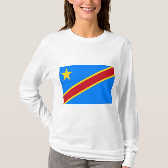 Flagge der Demokratischen Republik Kongo T-Shirt (Vorderseite)