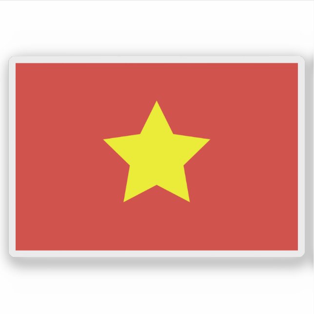 Flagge der Demokratischen Republik Vietnam ('45-'5 Aufkleber (Vorderseite)